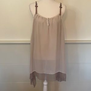 Dress with adjustable leather straps